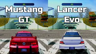 NFS Most Wanted: Ford Mustang GT vs Mitsubishi Lancer Evo 8 - Drag Race
