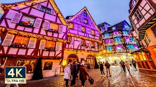 Colmar France Christmas Market 2022 🇫🇷 4K Evening Walking Tour