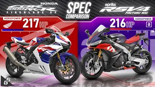 2022 Honda CBR1000RR-R Fireblade SP vs Aprilia RSV4 Factory 1100 ┃Japanese Inline-4 or Italian V4?