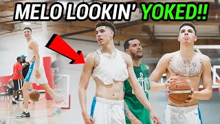Did LaMelo Ball GAIN WEIGHT!? Drops BUCKETS In Drew League Practice Against PROS 😱