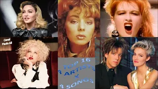 TOP 16 - 4 ARTISTS X 4 SONGS (Madonna - Cyndi Lauper - Sandra - Roxette)