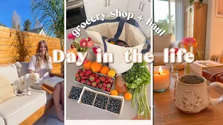 SPRING DAY IN THE LIFE | healthy grocery shop + haul, easy quick meal ideas!