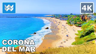 [4K] Corona Del Mar in Newport Beach, California USA - Scenic Walking Tour & Travel Guide 🎧 Binaural