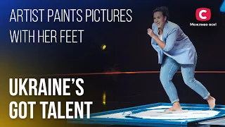 😍Artist paints pictures with her feet – Ukraine's Got Talent