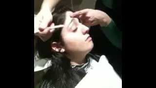 Girl gets eyebrows ripped off!