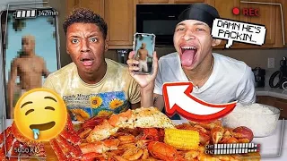BRAGGING ABOUT ANOTHER MAN PRINT IN FRONT OF MY BOYFRIEND TO SEE HIS REACTION 🤪 MUKBANG GLO.TWINZ