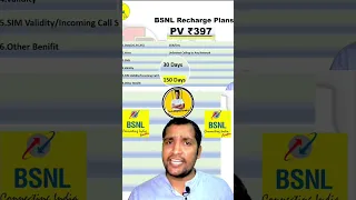 Bsnl Recharge Plan | Bsnl Validity Recharge | Bsnl 397 Plan Details #shorts