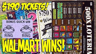 WINNING AT WALMART! $190 TEXAS LOTTERY Scratch Offs
