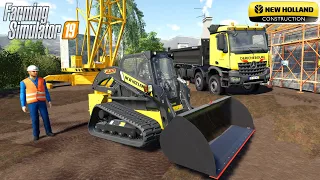 Farming Simulator 19 - NEW HOLLAND C232 Skid Steer Cleans Dirt From The Construction Site