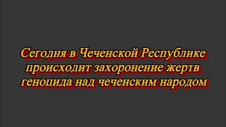 Сегодня в Чеченской Республике происходит захоронение жертв геноцида над чеченским народом.