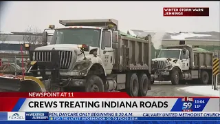 Crews treating Indiana roads
