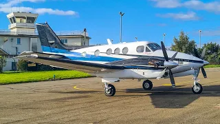 CLOSE Beechcraft King Air C90GTi START UP, TAXIING, TAKE OFF