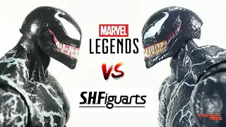 Marvel Legends Venom VS  SH Figuarts Venom Marvel Action Figure Comparison