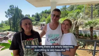 Russian tourists on their vacation in Abkhazia