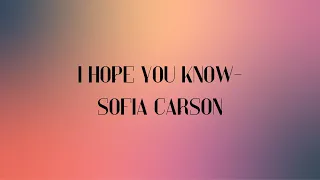 Sofia Carson - I Hope You Know