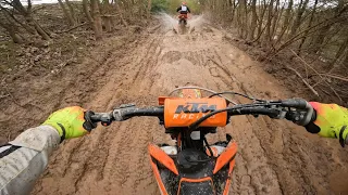 Motocross and enduro on a VERY WET day at Uncle Eddie’s