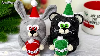 Амигуруми: схема Зайчик Дымок и котик Уголёк | Игрушки вязаные крючком - Free crochet patterns.