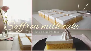 Saffron Milk Cake | Tres Leches Cake | 3 Milk Cake Recipe | Rasmalai Recipe