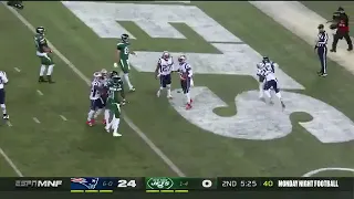 Jets QB Sam Darnold turns it over again, throwing a pick inside the red zone to Duron Harmon