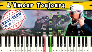 L'Amour Toujours piano tutorial EASY SLOW - Gigi D'Agostino piano tutorial EASY SLOW