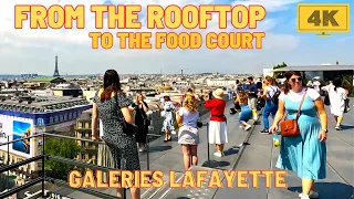 Tour in PARIS, Rooftop Food Court in Galeries Lafayette, 4K Walk in 2023