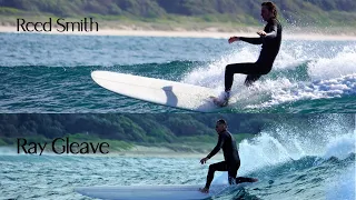 Ray Gleave and Reed Smith on their McTavish Longboards - Coffs Coast.