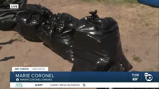 Volunteers pick up trash at San Diego beaches