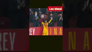 Leo Messi COPA DEL RAY 2021 Final Trophy Celebration