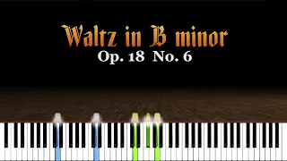 Waltz in B minor, Op. 18 No. 6 - Franz Schubert | Piano Tutorial | Synthesia | How to play