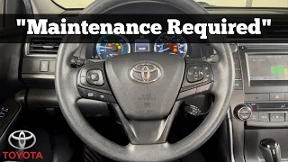 2012 - 2017 Toyota Camry -  How To Clear Maintenance Required Soon Light - Reset Oil Life Oil Change