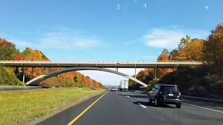 Interstate 84 east in Connecticut | NY border to I-691 | fall foliage mixed colors