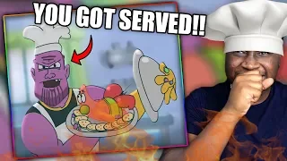 THANOS SERVES PATRICK! | Thanos Vs Patrick - Cartoon Beatbox Battles Reaction!