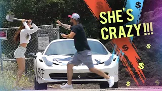 GOLD DIGGER ATTACKS FERRARI 😱💥 - UNEXPECTED ENDING!!!!!!!!!