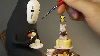 Making NoFace(Spirited Away) Diorama With Clay