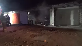 Пожар в гаражном кооперативе Волжского