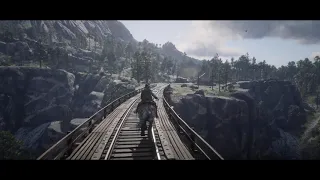 Close call on the bridge - Red Dead Redemption 2