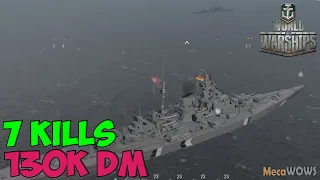 World of WarShips | Bismarck | 7 KILLS | 130K Damage - Replay Gameplay 1080p 60 fps