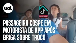 Passageira cospe em motorista de aplicativo após discussão sobre troco em Goiás; veja vídeo
