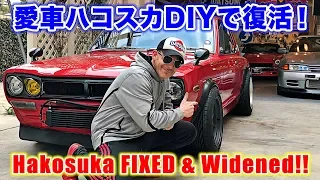 Hakosuka Engine Trouble FIXED and Stance Widened!!  Nissan Skyline KGC10 in USA  Steve's POV
