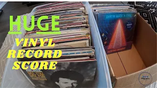 Huge Vinyl Record private pick at this garage sale #vinylrecords #garagesale