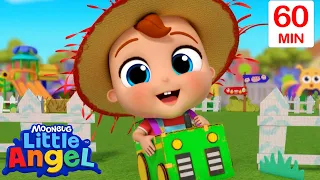 Tractor at the Farm | Little Angel Cars & Truck Songs for Kids | Moonbug Kids