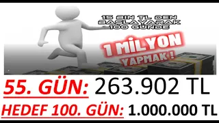 55. GÜN - 100 GÜNDE 15 BİN TL' DEN BAŞLAYIP MİLYONER OLMAK!!! - 100 GÜNDE PORTFÖYÜ 1 MİLYON YAPMAK!