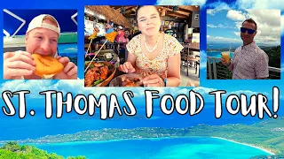 St. Thomas, USVI Food Tour! | Best Local Restaurants ! | Duffy's Love Shack | Mountain Top Daiquiris