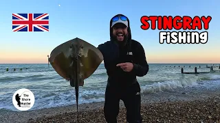 UK Beach Fishing, Catching Lots Of Stingrays. The Shore Hunter, 4K Fishing