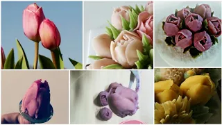 앙금플라워 튤립 꽃짜기 모음 Tulip flower piping techniques tutorial