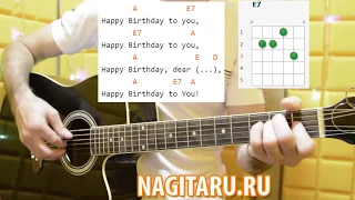 Легкая застольная песенка - "С Днем Рождения тебя". Простые аккорды и разбор для новичков