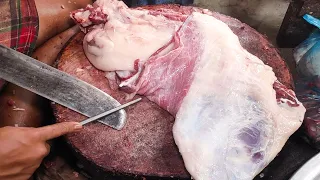 Amazing Big Goat Mutton Cutting In Meat Market | Mutton Cutting In Bangladesh