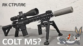 Відстріл карабіну Colt M5 на купність (з мішків та сошок)