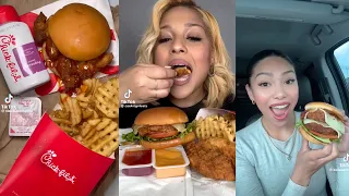 CHICK FIL A MUKBANG ASMR TIKTOK FOOD COMPILATION | LUNA ASMR