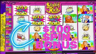 $100 SPIN BONUS ON STINKIN RICH SLOT MACHINE